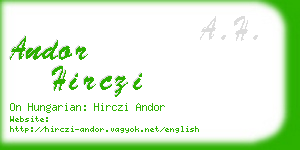 andor hirczi business card